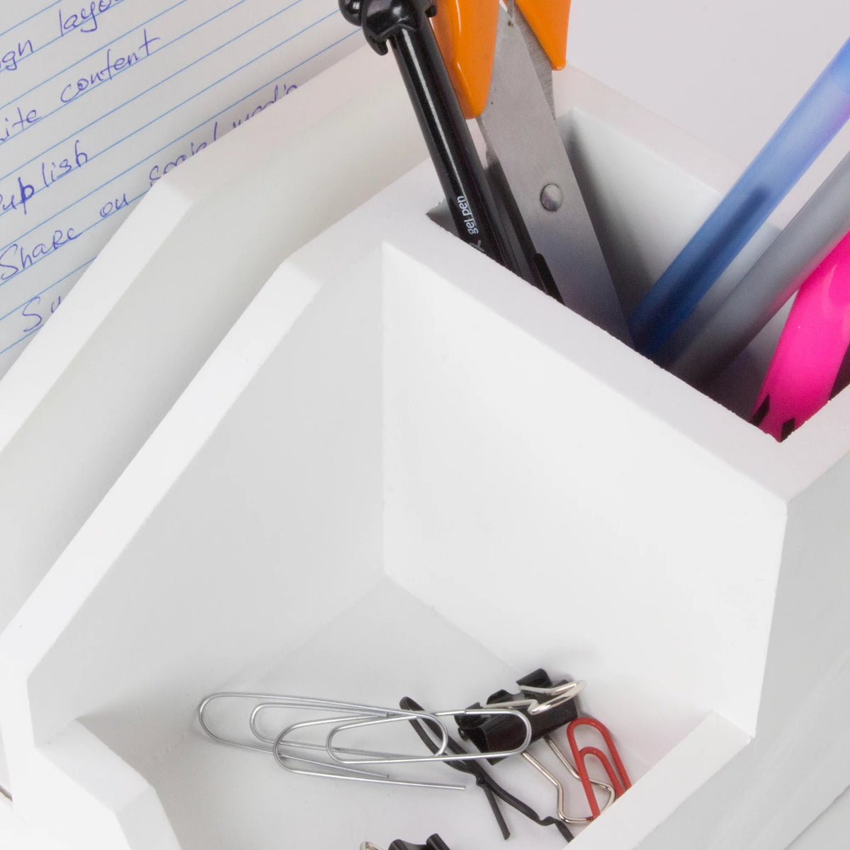White USB Desk Organizer Storage Rack V488
