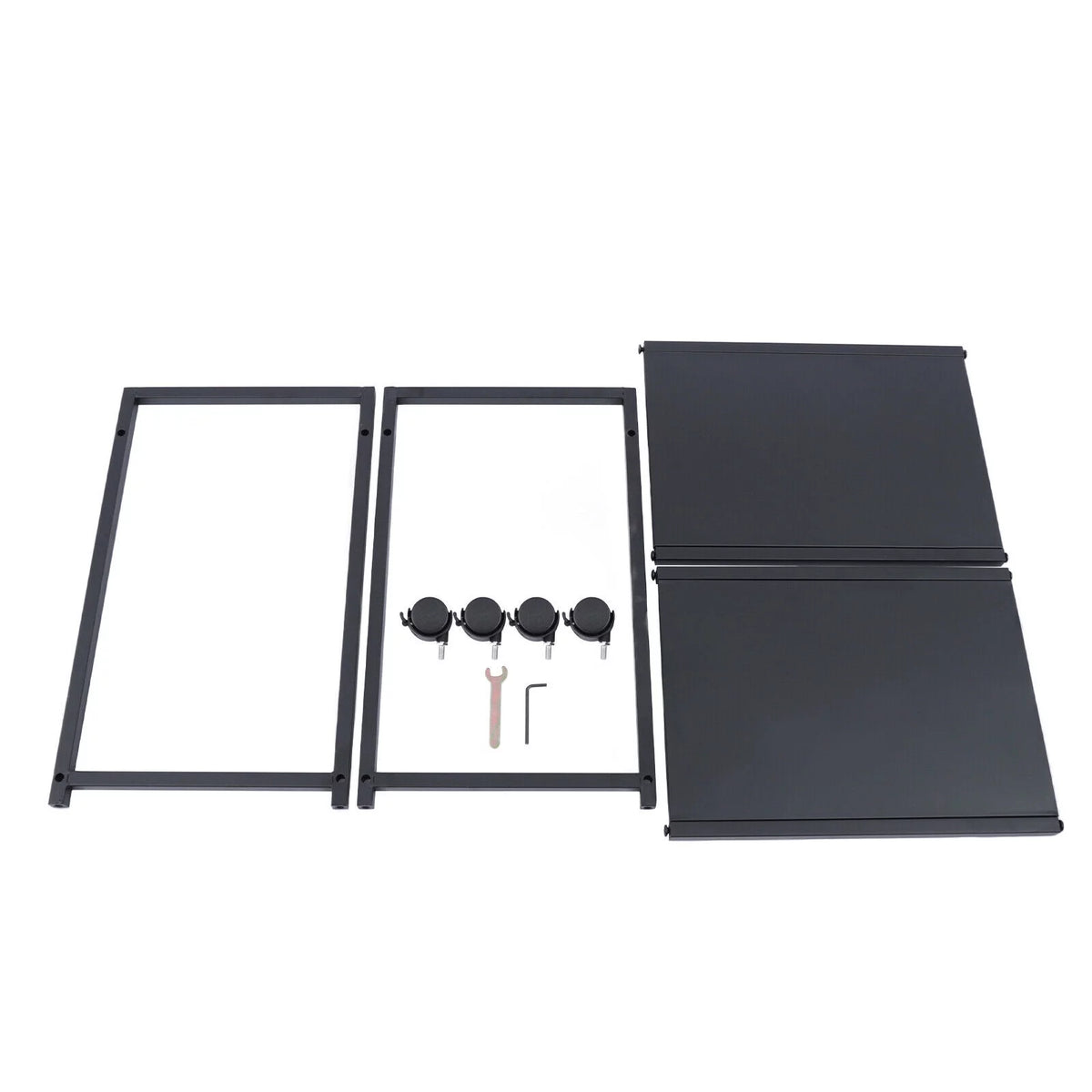 2Tier Computer Tower Stand with Lockable Wheels Black X729596
