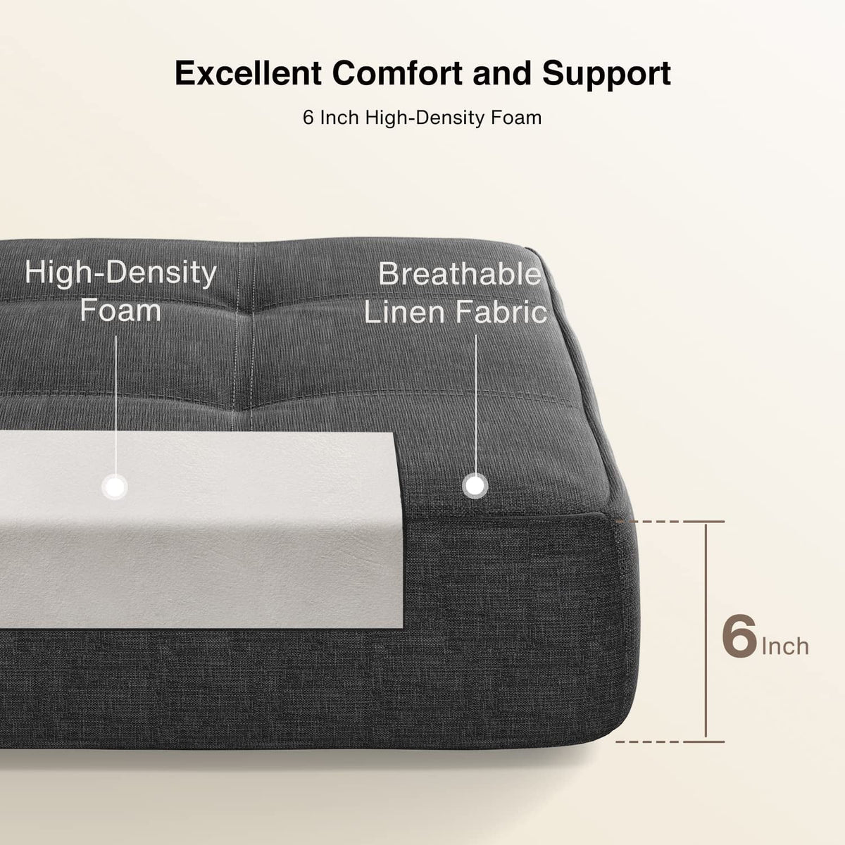 Light Gray Sleeper Sofa Bed N849