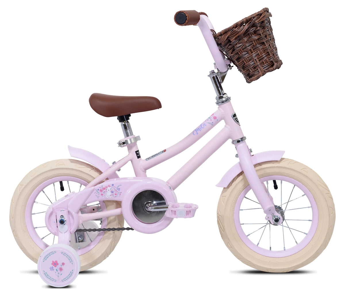 12 in. Pink Child Bicycle with Front Basket I18907