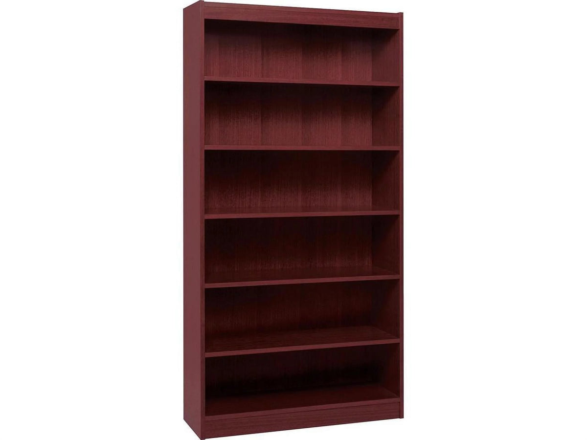Hardwood Veneer Bookcase 36" x 12" x 72" Mahogany D4309