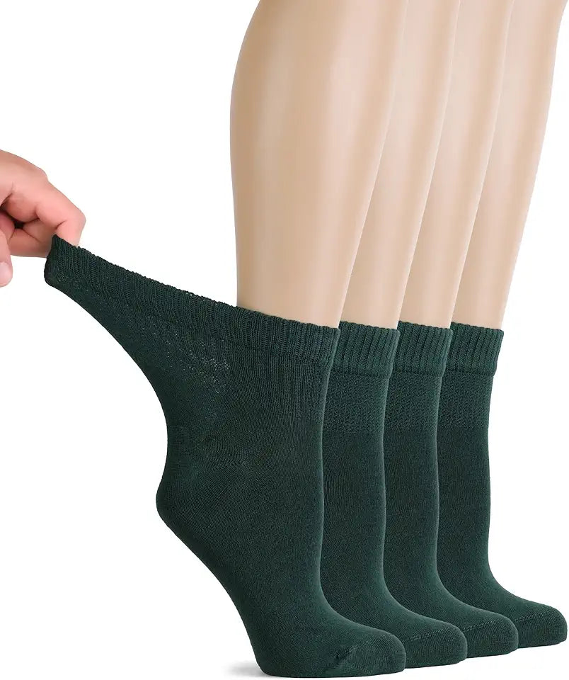 Super Soft Thin Bamboo Ankle Socks, 4 Pairs T403611