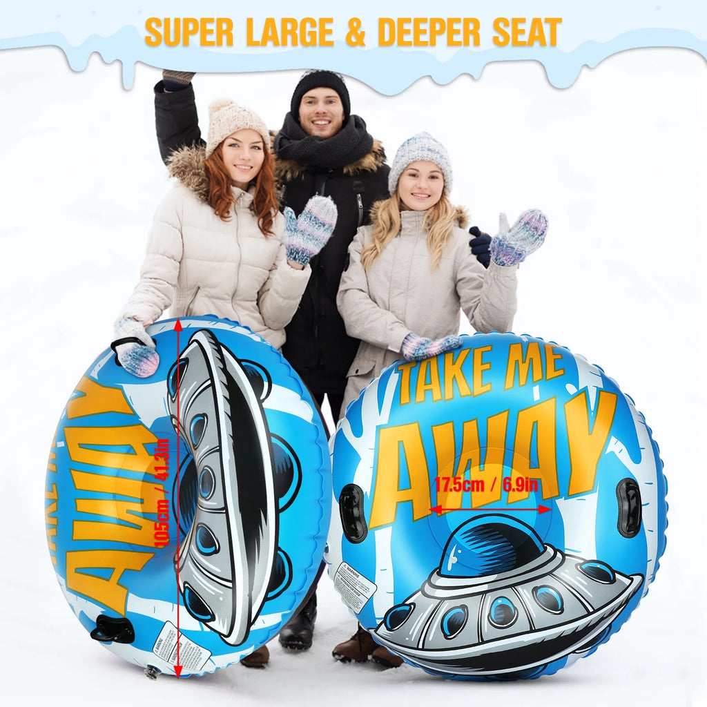 Snow Tube Inflatable PVC 47 Inch Snow Sled U79623
