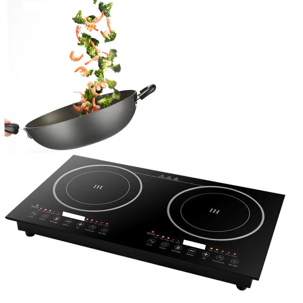 2-Burner Tempered Glass Electric Induction Cooktop 2400W L913