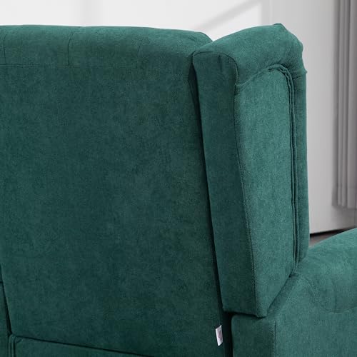 Dark Brown High Wingback Fabric Armchair with Wood Legs H57322