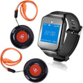 Wireless Smart Call Button Nurse Calling Alert System with 1 Receiver Wrist Pager and 2 Portable SOS Call Buttons D3037