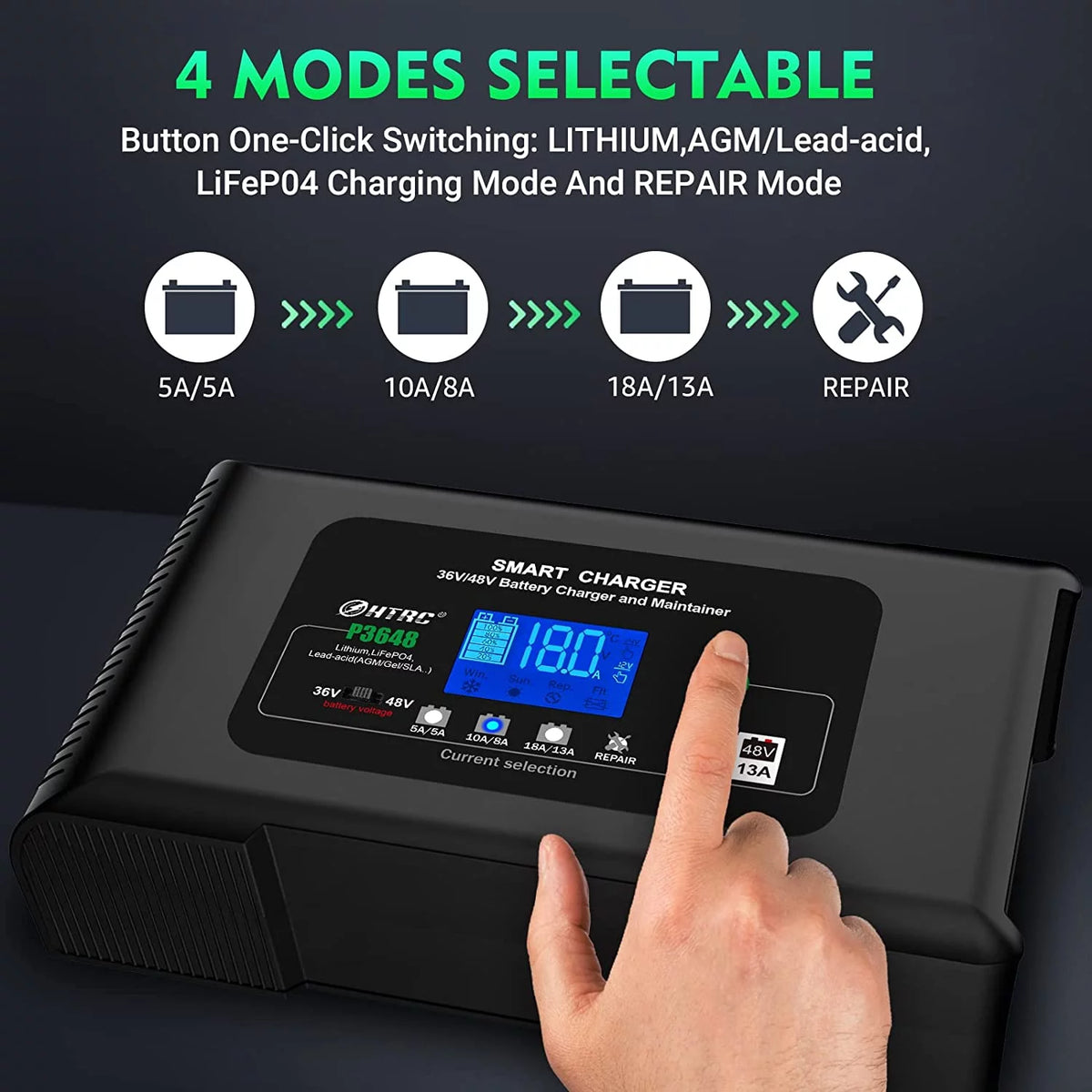 36V/48V 18-Amp Smart Golf Cart Battery Charger D5494