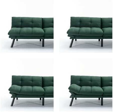 Green Velvet Convertible Sofa Bed Z68676