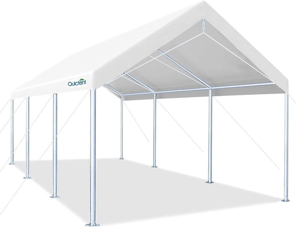 10’x20’ Galvanized Car Canopy Shelter with 4 Reinforced Steel Cables V267078