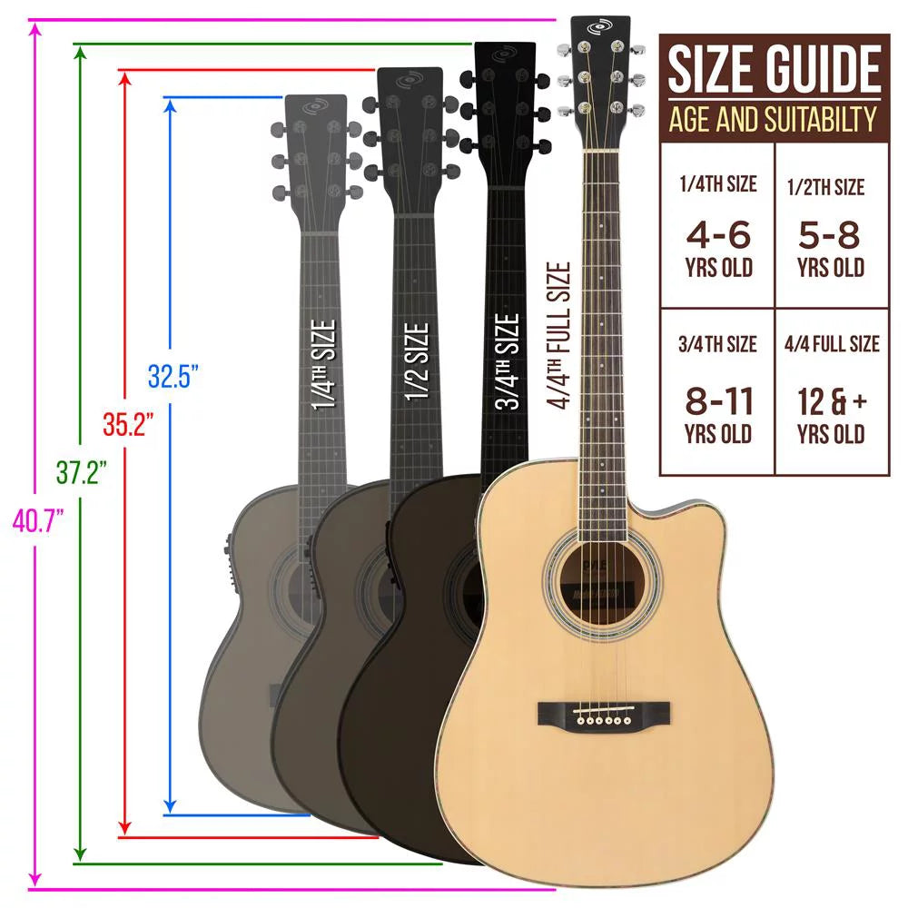 41” Steel String Spruce Wood Acoustic Electric Cutaway Guitar P403