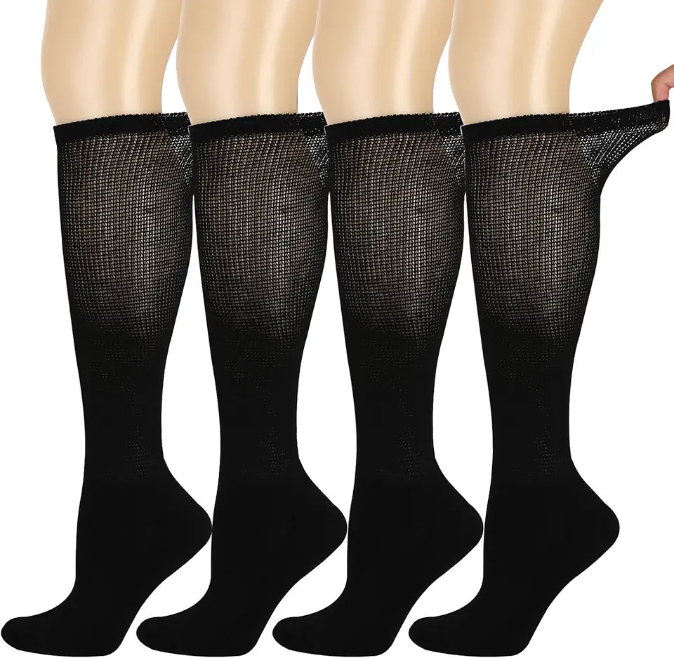 No-Binding Knee High Socks 4 Packs X48032