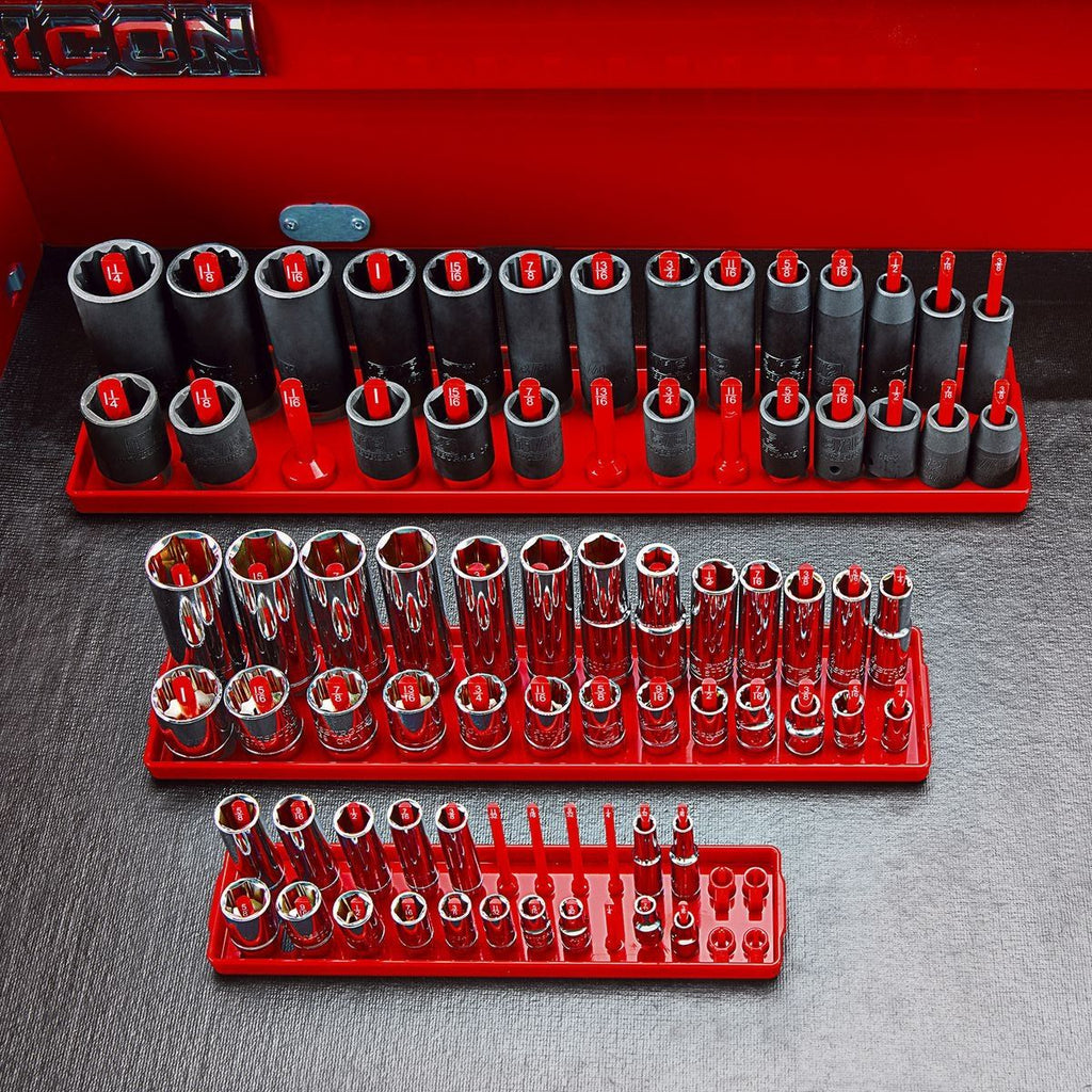 3 Piece Blue SAE Socket Tray L10824