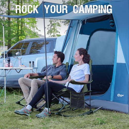 Folding Camping Rocking Chair with Cup Holder and Carry Bag X5124