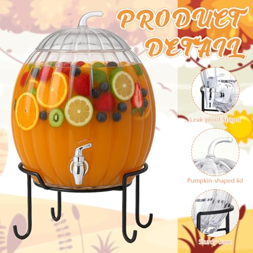1.3 Gallon Glass Beverage Dispenser with Stand and Spigot X809824