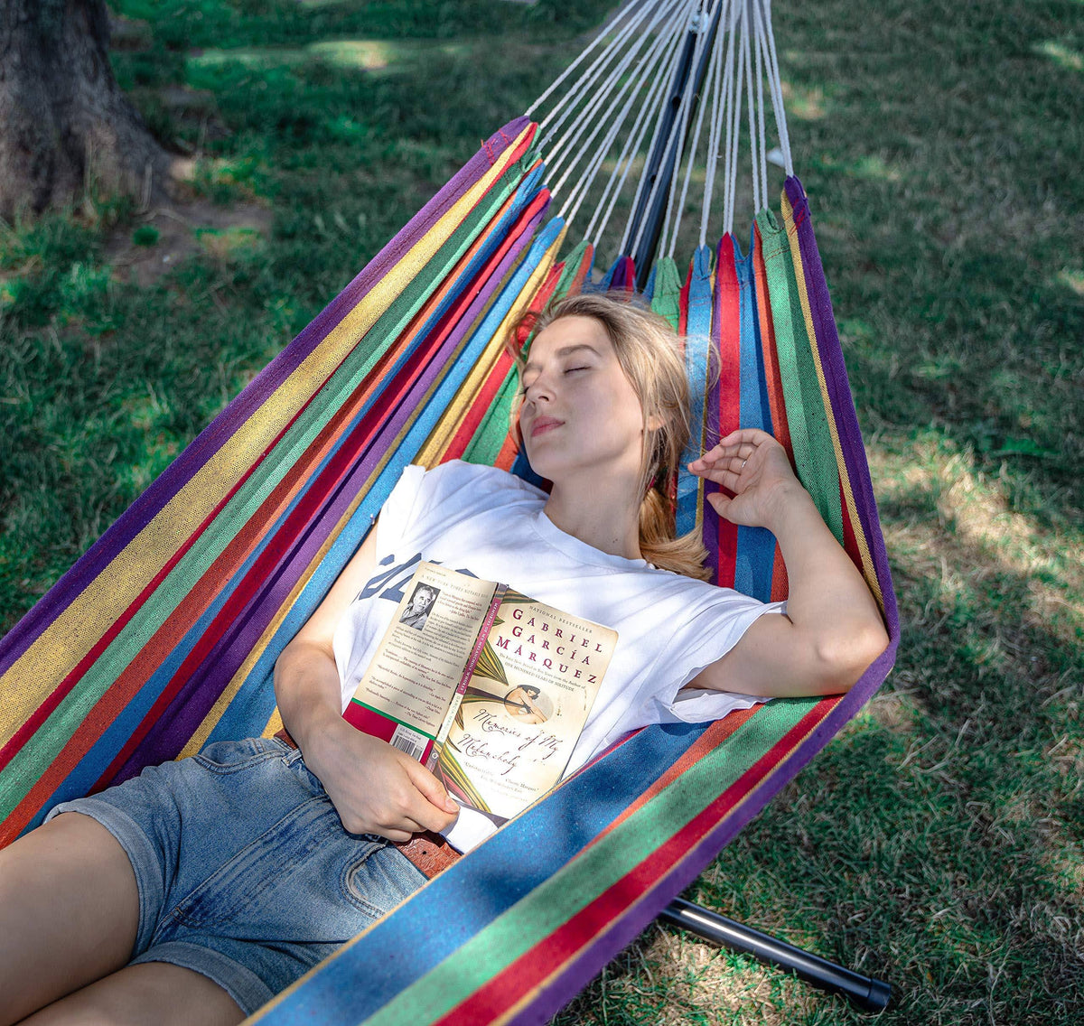 Double Camping Hammock with Stand A7958
