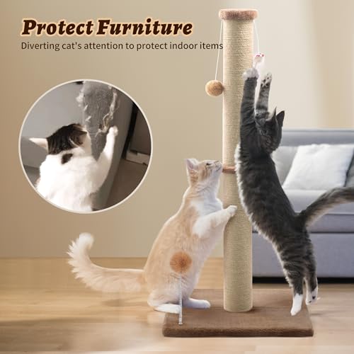 Gray 36 inch Cat Scratching Post with Sisal Rope Z61533