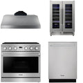 36 Gas Range, Range Hood, Dishwasher and Wine Cooler Q78536