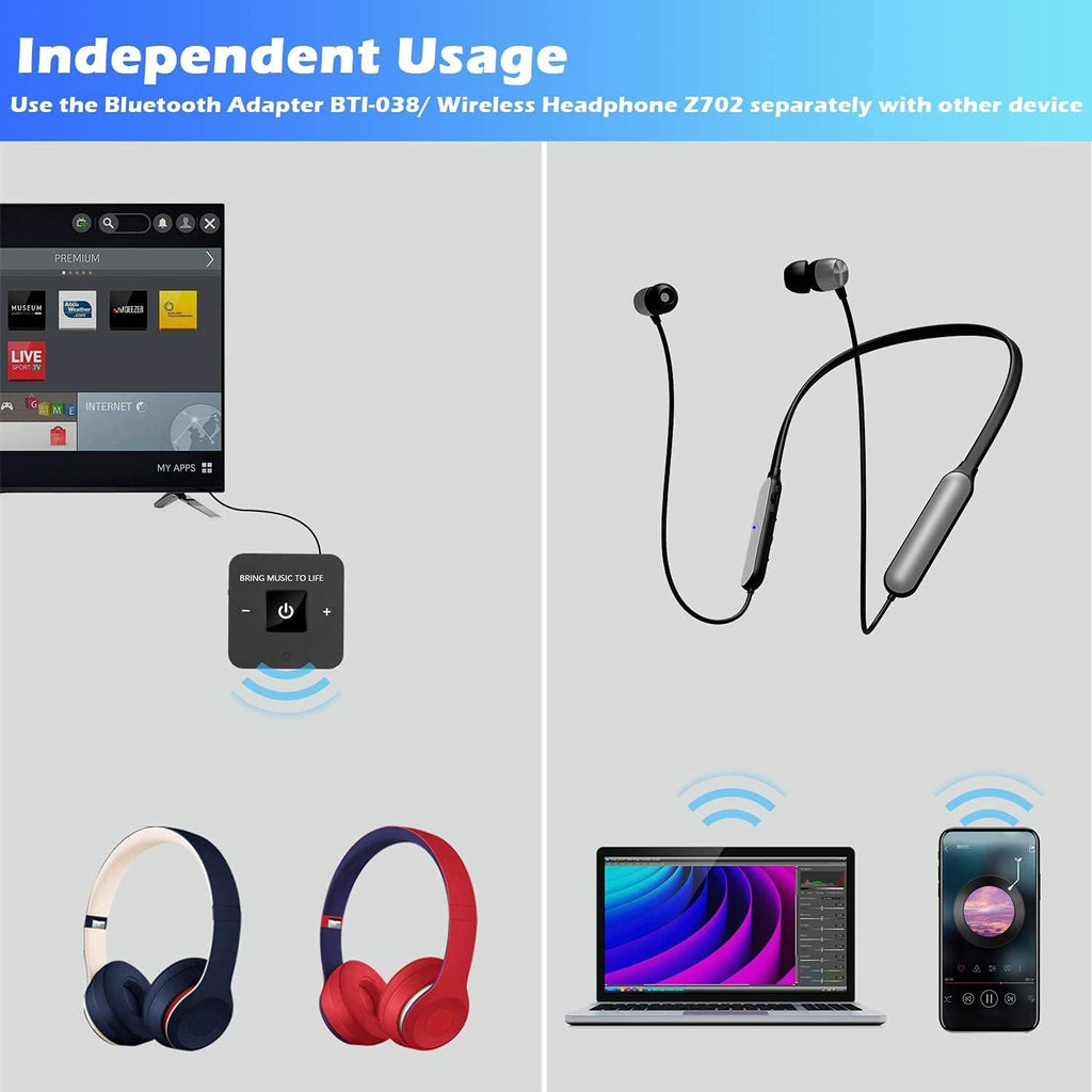 Wireless Headphones with Bluetooth Transmitter R451
