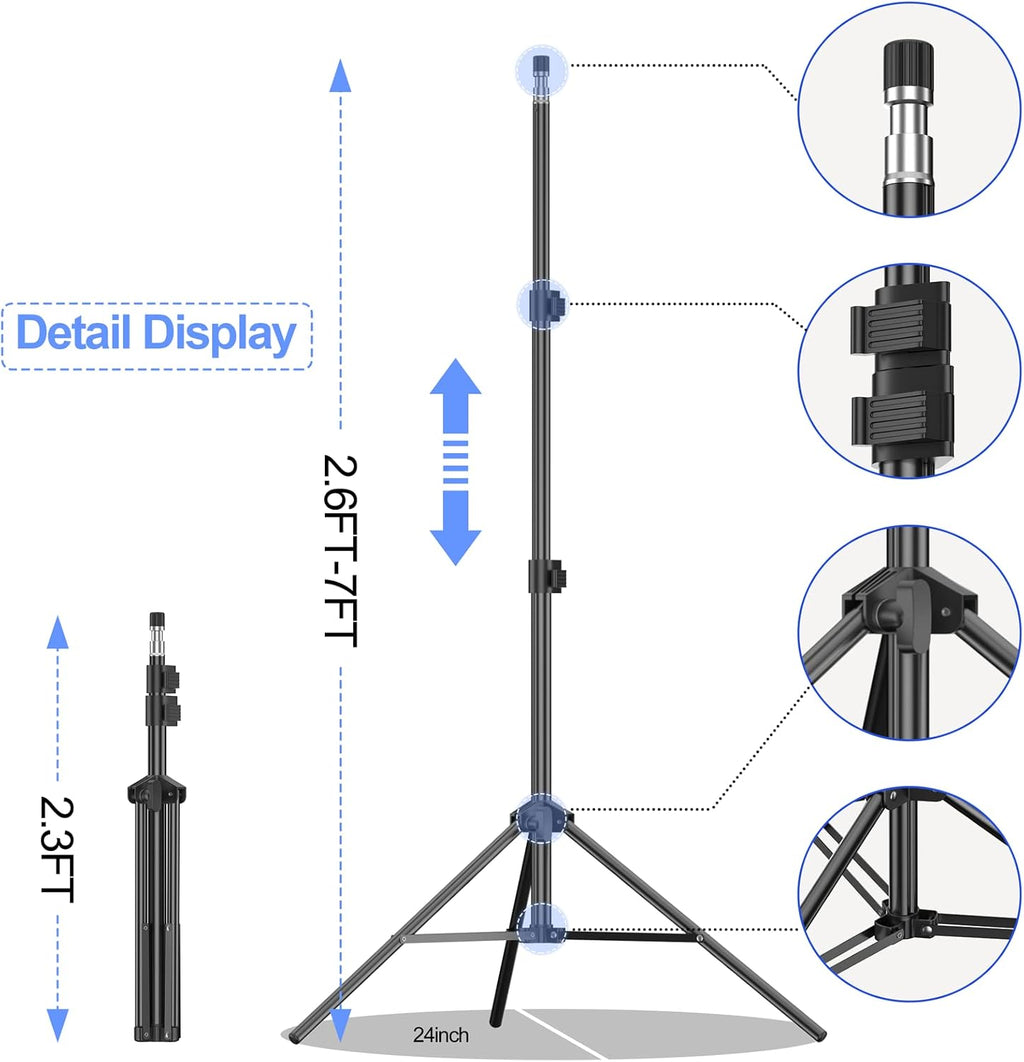 7×10ft Adjustable Photography Backdrop Stand Kit with Polyester Background, Spring Clamps and Carry Bag S687
