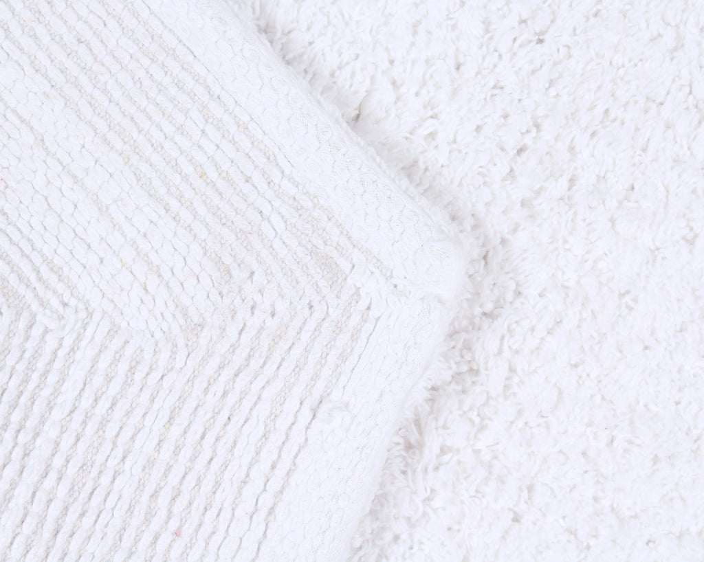 White Cotton Non-Slip 3 Piece Bath Rug Set R589