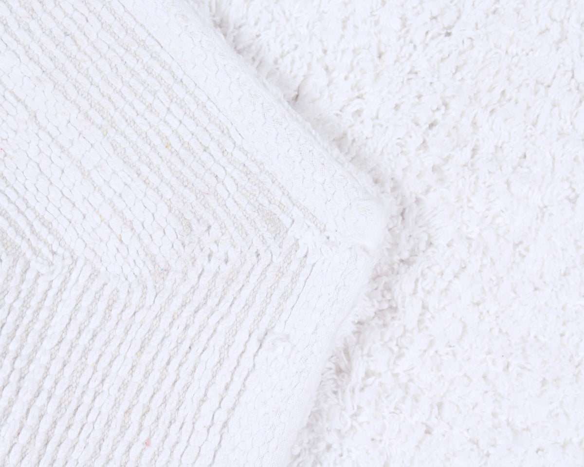 White Cotton Non-Slip 3 Piece Bath Rug Set R589