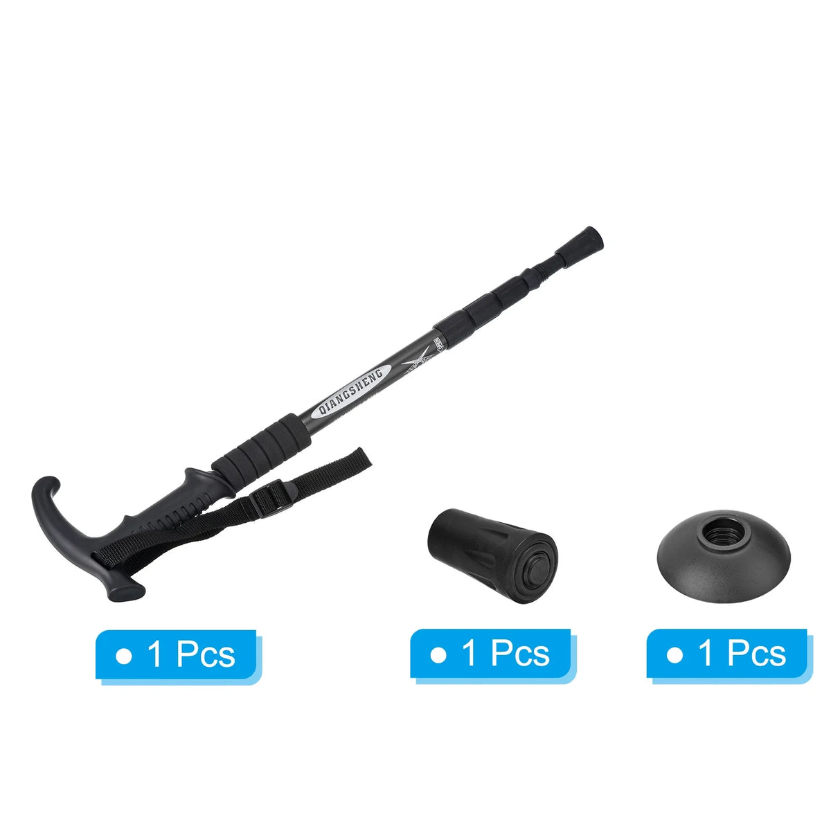 Black Collapsible Trekking Pole 43 Inch D638116