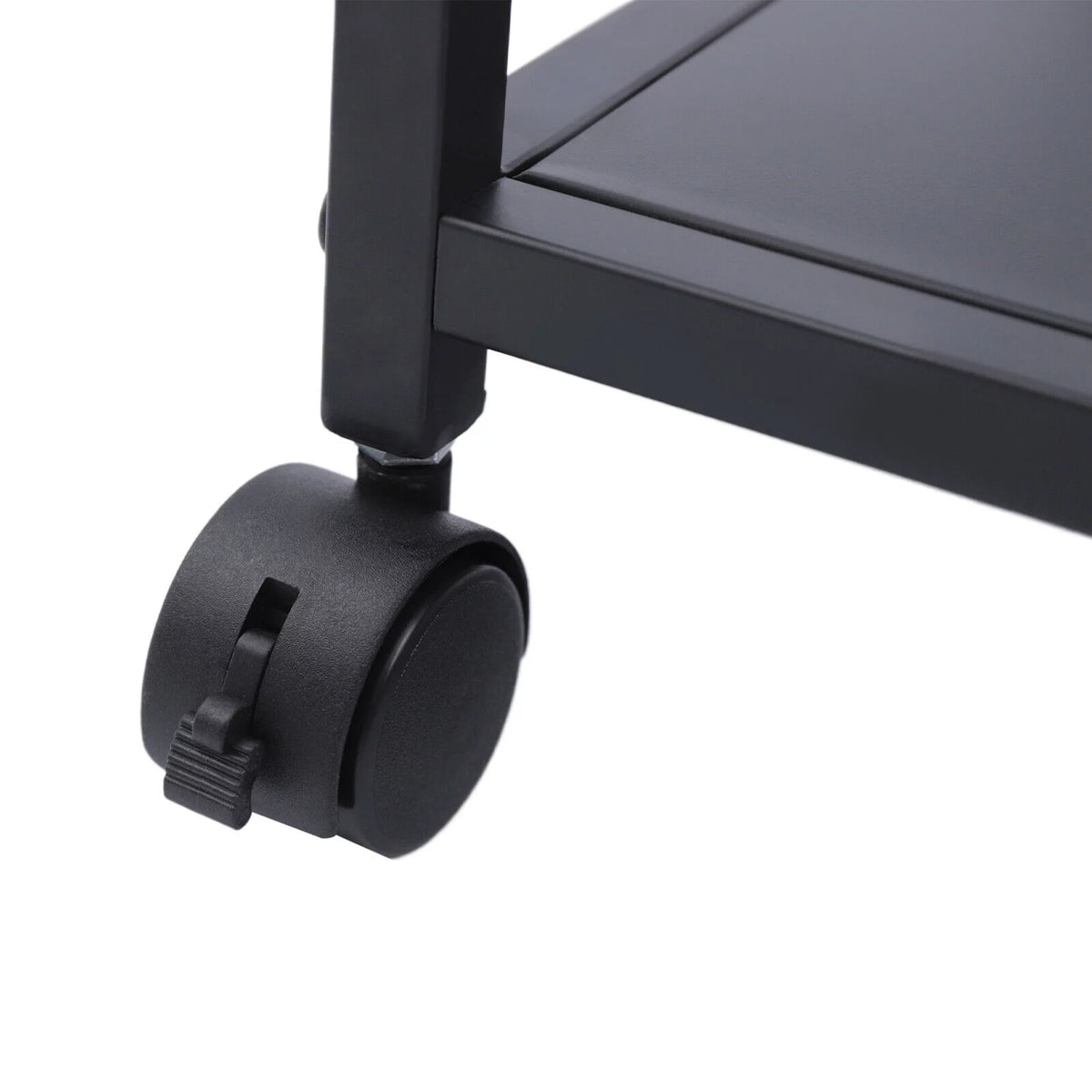 2Tier Computer Tower Stand with Lockable Wheels Black X729596