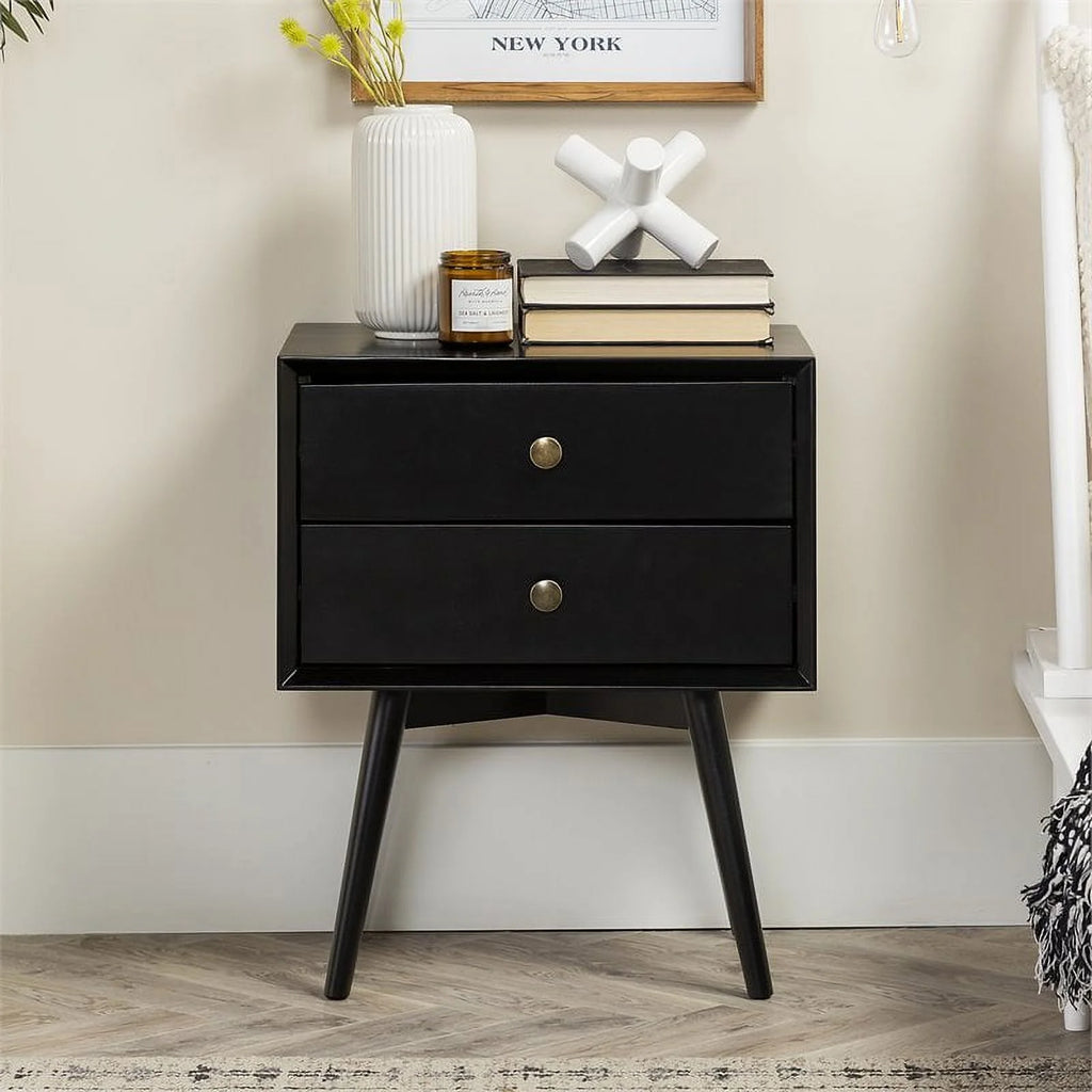 Black 2-Drawer Nightstand X31499