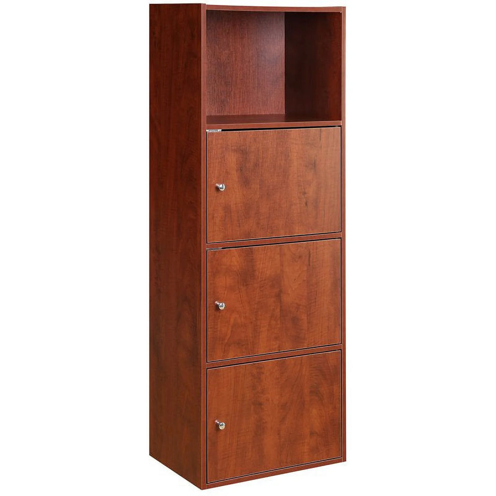 Three-Door Bookcase in Cherry Wood Finish B54382