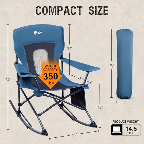 Folding Camping Rocking Chair with Cup Holder and Carry Bag X5124