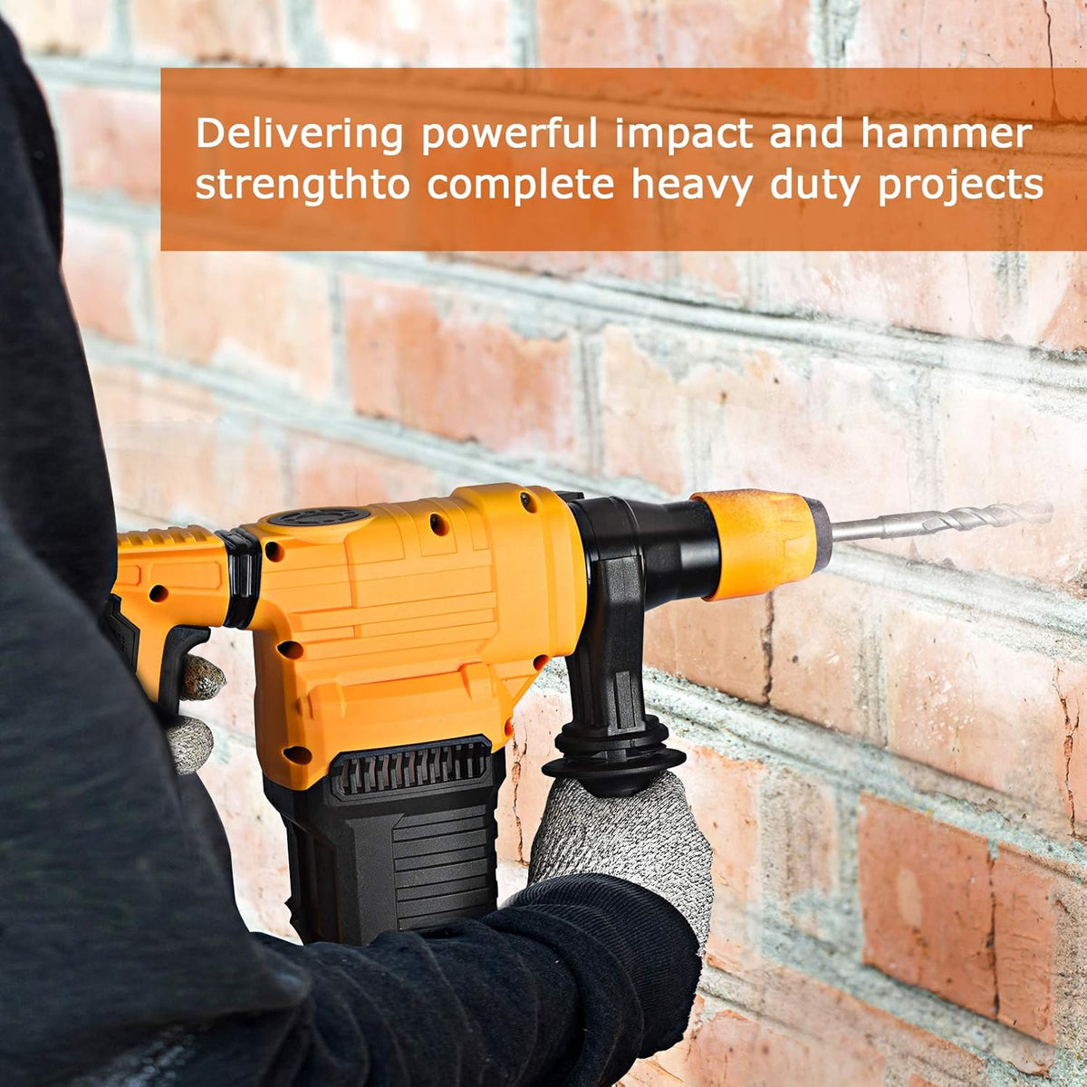 1-1/4 Inch SDS-Plus Heavy Duty Rotary Hammer Drill with Carrying Case J61790