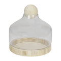 12.5x22 Transparent Glass Hurricane with Wooden Lid and Base D83453