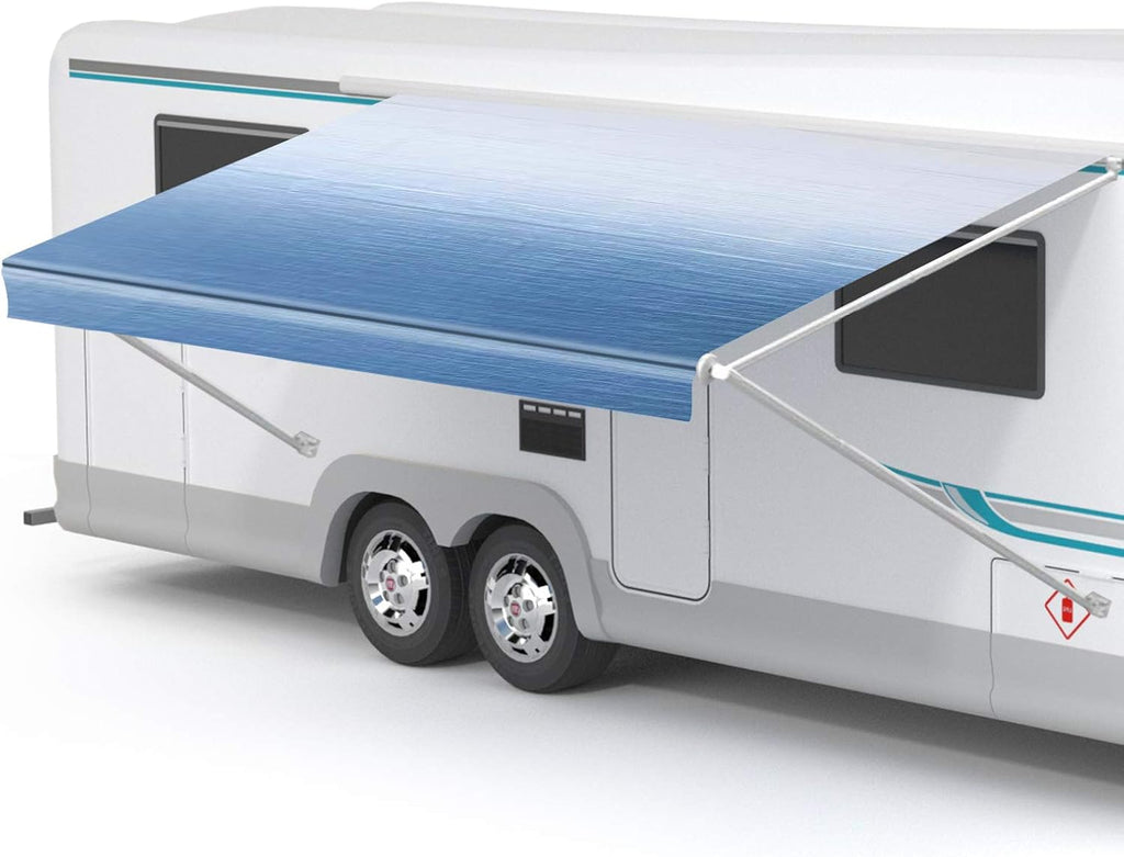 RV Awning Fabric Replacement Waterproof Vinyl Shade Screen - 19' (Fabric 18'2) S814