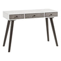 White/Gray/Black Vanity Desk with Mirror F11554