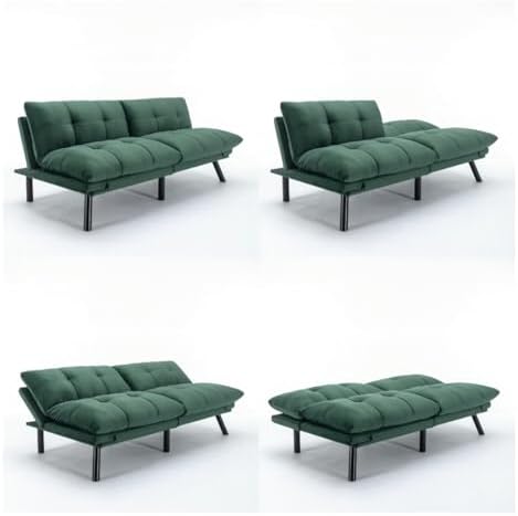 Green Velvet Convertible Sofa Bed Z68676