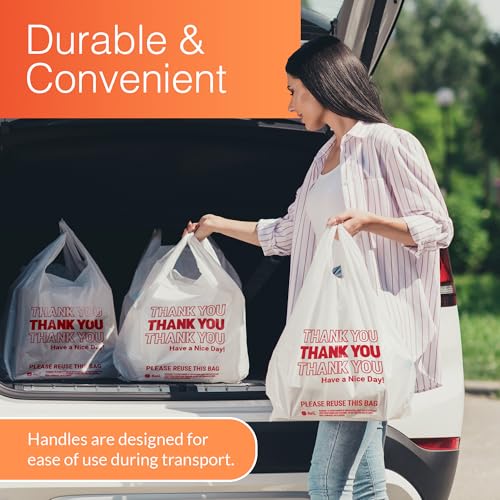 Thank You Plastic Bags 350 Count White O4355