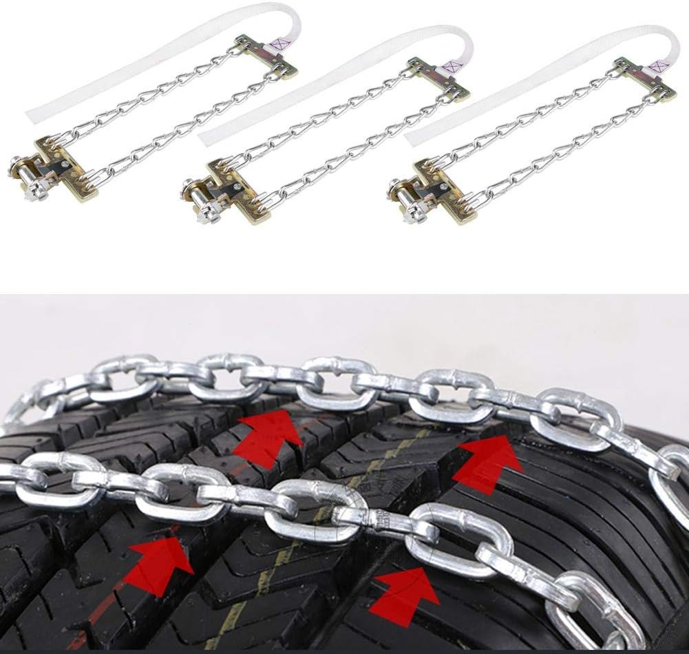 Tire Anti-skid Steel Snow Chain, Pack of 2, Medium M421197