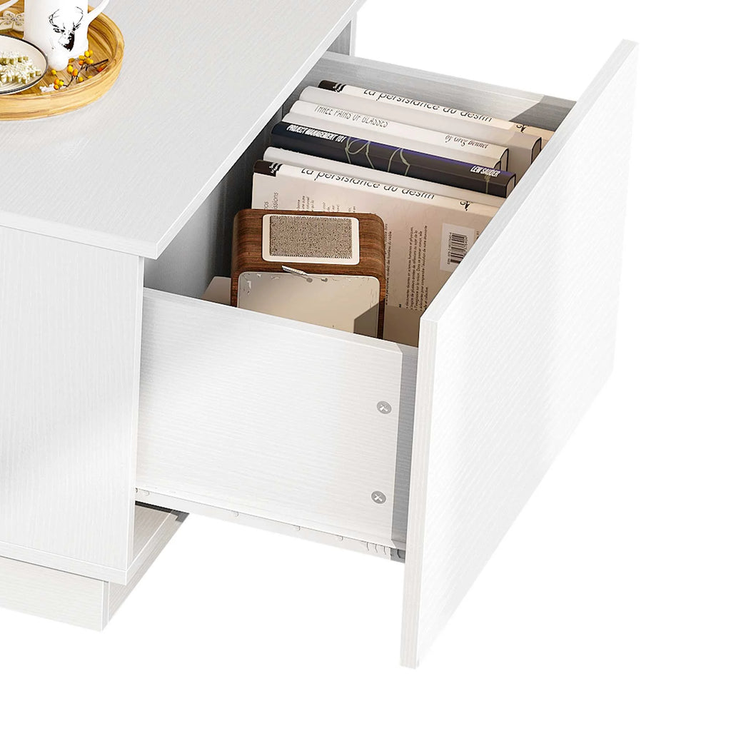 White Coffee Table with Storage O205