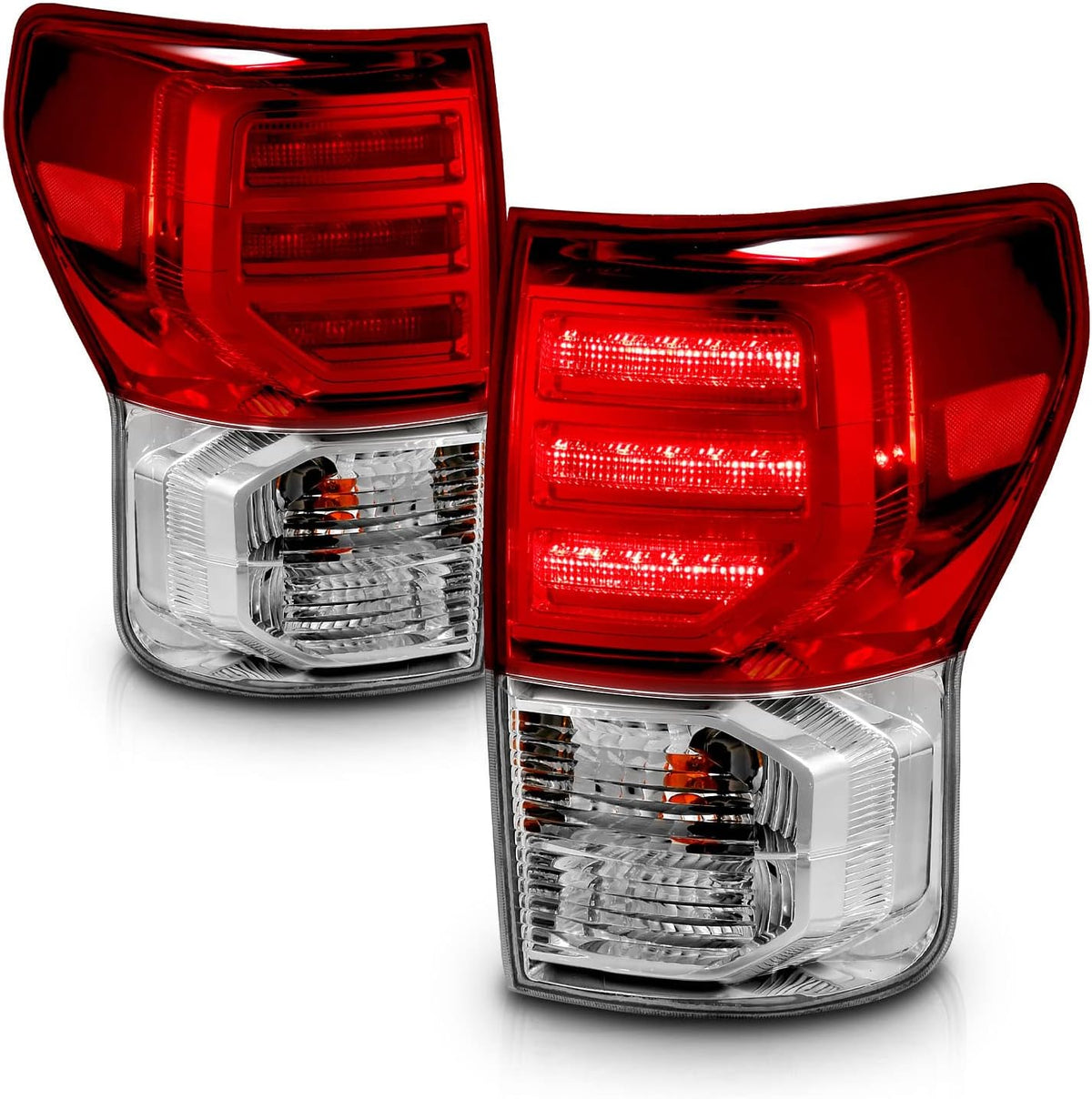 Clear Red LED Brake Tail Lights Bulb Included Set C53246