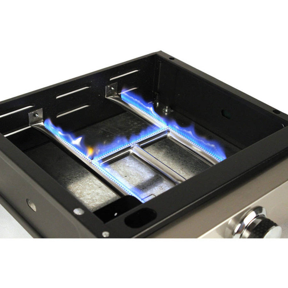 17 in. Table Top 1-Burner Portable Gas Griddle in Stainless Steel and Black K2166