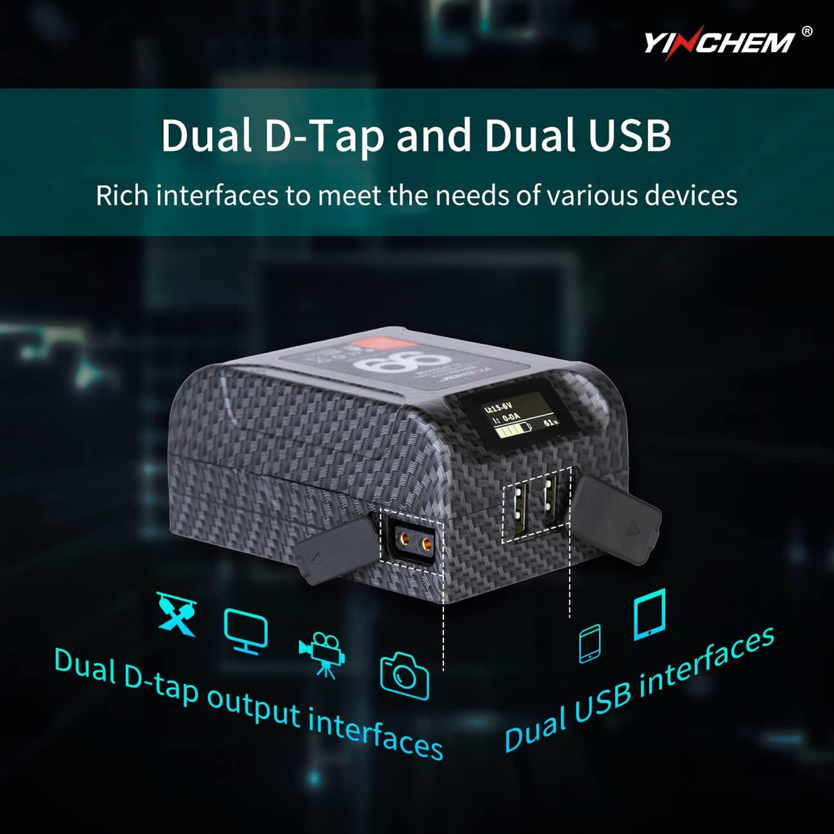 14.4V Mini Portable Lithium-ion Battery with LCD Screen K916