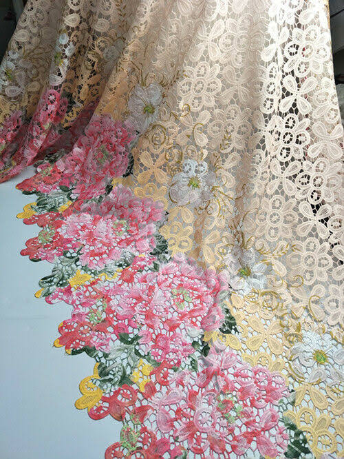 African Cord Lace Fabric Embroidery Mesh N285421