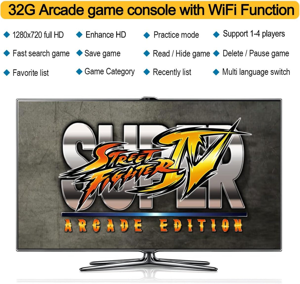 Home Arcade Game Console with Joystick 4 Players Z179