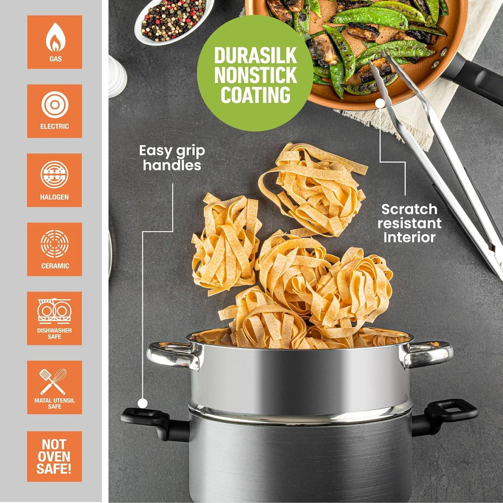 13 Piece Non Stick Hard Anodized Ceramic Cookware Set S6539