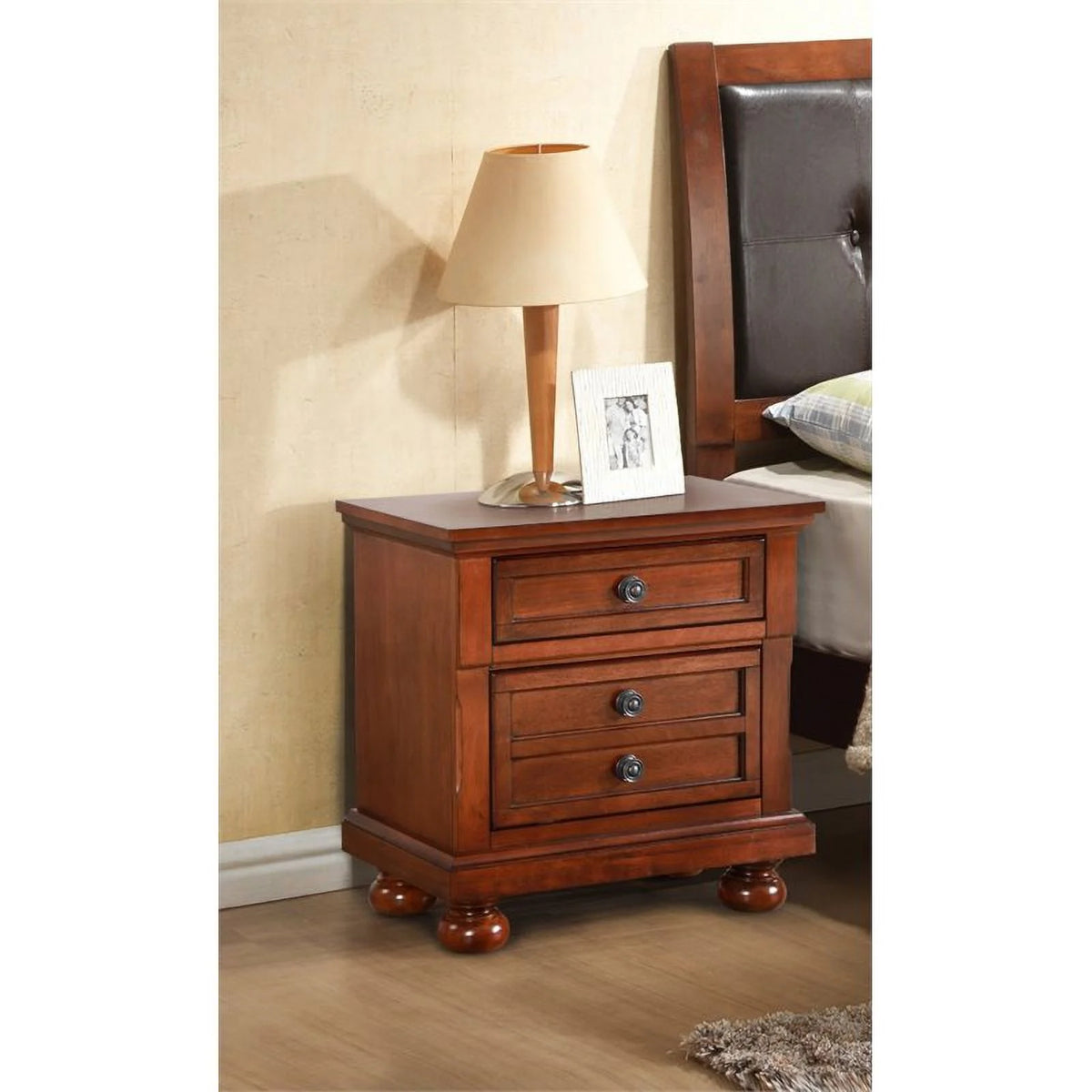 2 Drawer Engineered Wood Nightstand O51571
