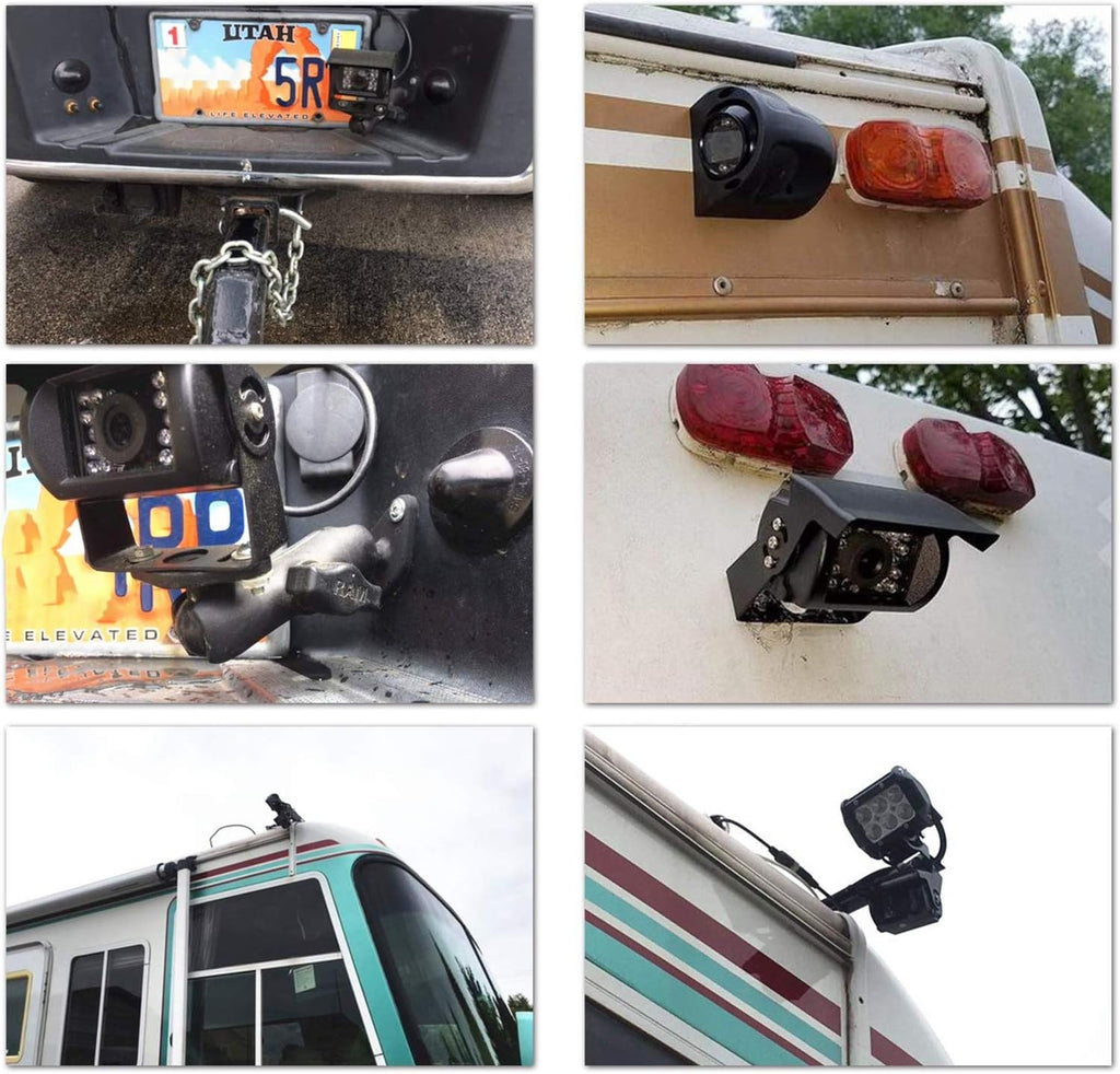 Backup Camera with Monitor Split Screen Wired 4 Channels M6689
