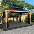 10' X 14' Galvanized Steel Double Roof Aluminum Frame Gazebo with Netting S5104