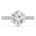 14K White Gold Round Diamond Solitaire Engagement Ring H116