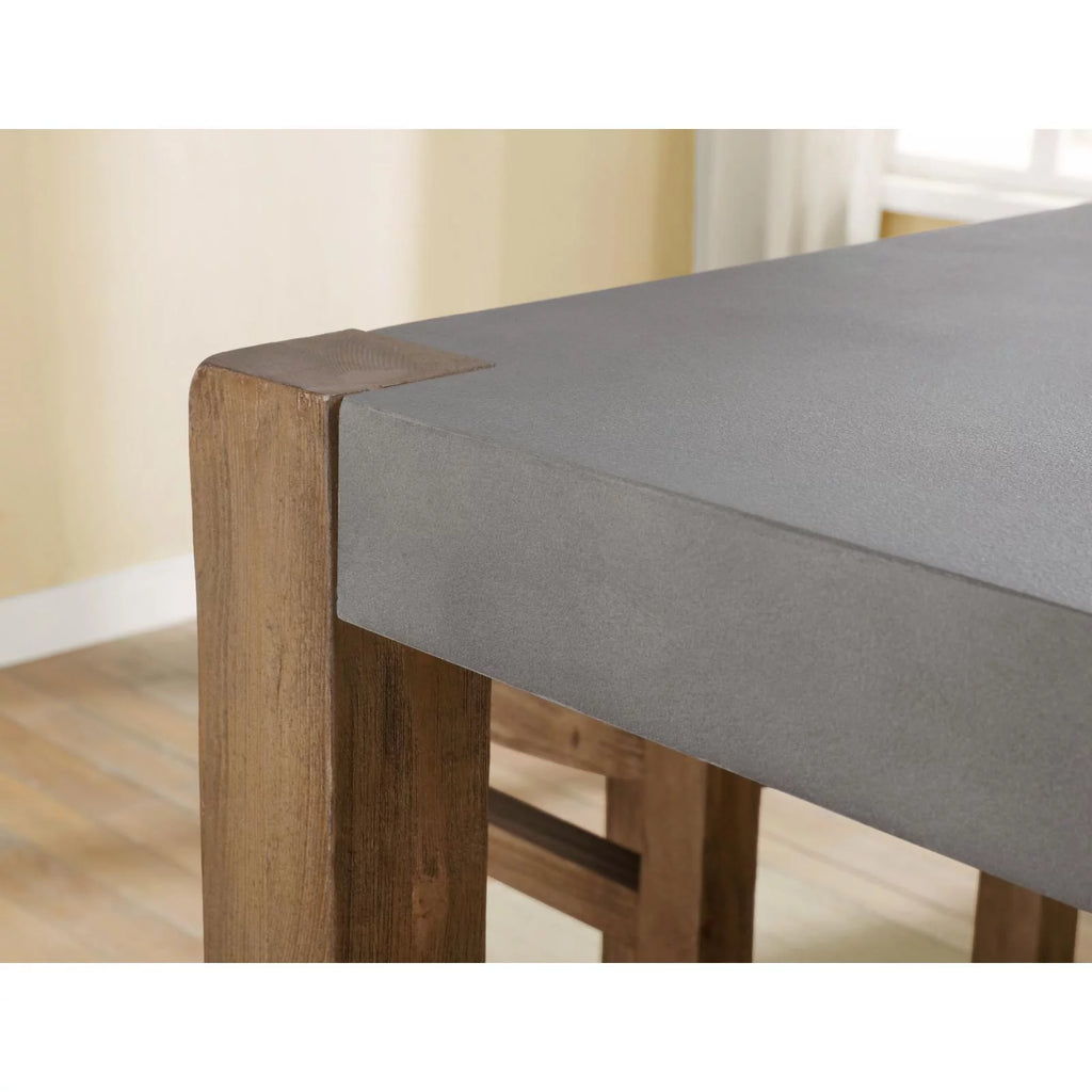 Gray Modern Wood Dining Table with Two Benches V514866