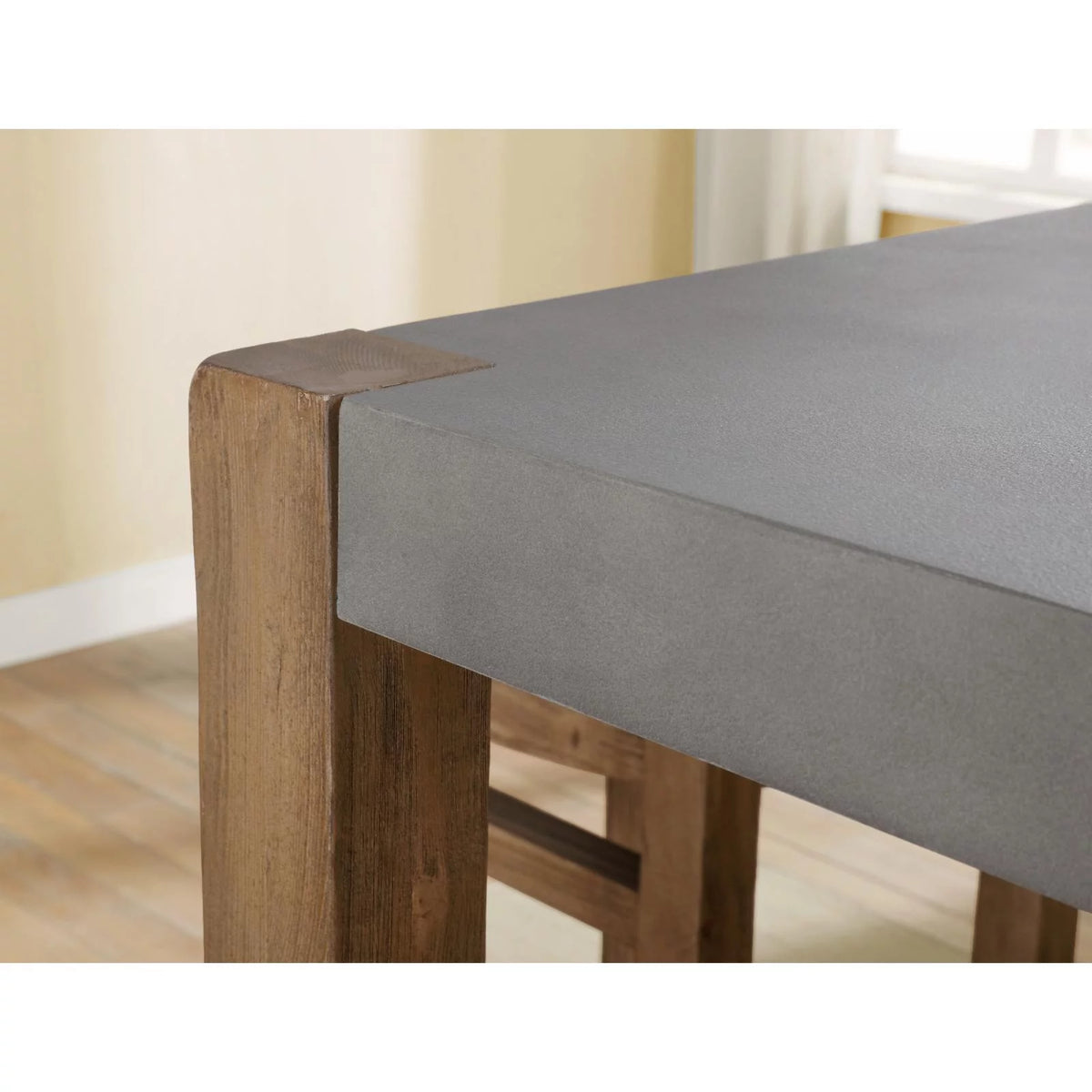 Gray Modern Wood Dining Table with Two Benches V514866